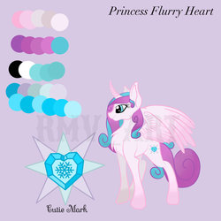 Size: 1024x1024 | Tagged: safe, artist:rmv-art, princess flurry heart, alicorn, pony, g4, chest fluff, curved horn, cutie mark, female, horn, mare, older, older flurry heart, reference sheet, smiling, solo, spread wings, watermark, wings
