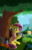 Size: 564x886 | Tagged: safe, artist:lavendus, fluttershy, pegasus, pony, g4, canterlot, female, lineless, mare, ponyville, silhouette, sitting, smiling, solo, thermos, tree, wingless