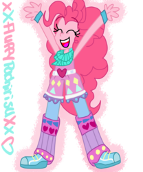 Size: 1024x1229 | Tagged: safe, artist:xxfluffypachirisuxx, pinkie pie, equestria girls, g4, my little pony equestria girls: legend of everfree, clothes, female, shoes, simple background, sneakers, solo, transparent background