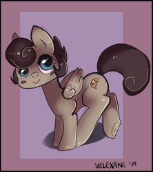 Size: 669x753 | Tagged: safe, artist:velexane, oc, oc only, oc:cookie dough, oc:cookie dough (trottingham), pegasus, pony, solo