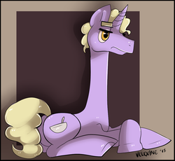 Size: 980x902 | Tagged: safe, artist:velexane, oc, oc only, oc:brann flakes, pony, unicorn, impossibly long neck, long neck, solo