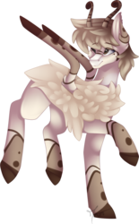 Size: 1182x1911 | Tagged: safe, artist:mauuwde, oc, oc only, grottoling, original species, pony, male, one eye closed, simple background, solo, transparent background, wink