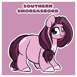 Size: 2100x2100 | Tagged: safe, artist:mulberrytarthorse, oc, oc only, oc:southern smorgasbord, earth pony, pony, chubby, fat, female, high res, mare, solo