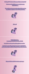 Size: 504x1267 | Tagged: safe, artist:verve, twilight sparkle, alicorn, pony, ain't never had friends like us, g4, alternate color palette, ask, blushing, comic, female, gradient background, mare, pixel art, solo, sweat, sweating profusely, tumblr, twilight sparkle (alicorn)