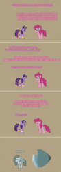 Size: 504x1412 | Tagged: safe, artist:verve, marble pie, pinkie pie, tom, twilight sparkle, alicorn, earth pony, genie, pony, ask genie twilight, g4, the maud couple, broken, comic, female, mare, pixel art, twilight sparkle (alicorn)