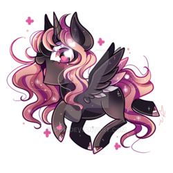 Size: 600x600 | Tagged: safe, artist:ipun, oc, oc only, oc:princess sunset, alicorn, pony, alicorn oc, female, heart eyes, mare, open mouth, simple background, solo, transparent background, watermark, wingding eyes