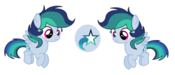 Size: 3160x1352 | Tagged: dead source, safe, artist:rainbows-skies, oc, oc only, oc:shooting star (bronyponyyy2340), pegasus, pony, female, filly, magical lesbian spawn, offspring, parent:rainbow dash, parent:twilight sparkle, parents:twidash, simple background, solo, transparent background