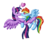 Size: 2513x2049 | Tagged: safe, artist:lunaying, rainbow dash, twilight sparkle, alicorn, pegasus, pony, g4, female, heart, high res, lesbian, ship:twidash, shipping, simple background, transparent background, twilight sparkle (alicorn)