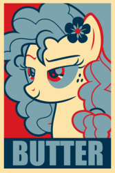 Size: 3712x5568 | Tagged: safe, artist:stay gold, pear butter, earth pony, pony, g4, butter, female, flower, food, hope poster, mare, solo, swag
