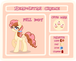 Size: 1031x825 | Tagged: safe, artist:pandamoniyum, oc, oc only, oc:neapolitan creme, earth pony, pony, female, glasses, mare, offspring, parent:cheese sandwich, parent:pinkie pie, parents:cheesepie, reference sheet, solo