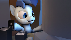 Size: 3840x2160 | Tagged: safe, artist:viranimation, shady daze, g4, 3d, colt, computer, computer mouse, floppy disk, foal, high res, male, microsoft, microsoft office, source filmmaker