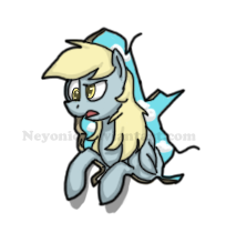 Size: 204x219 | Tagged: safe, artist:neyonic, derpy hooves, pegasus, pony, g4, confused, female, fourth wall, fourth wall destruction, mare, open mouth, picture for breezies, simple background, solo, transparent background, watermark