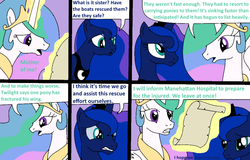 Size: 1000x639 | Tagged: safe, artist:didgereethebrony, princess celestia, princess luna, alicorn, pony, comic:wreck of the renaissance, g4, female, magic, mare, misspelling, open mouth, scroll, telekinesis