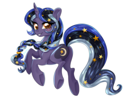 Size: 1444x1144 | Tagged: safe, artist:kaikururu, oc, oc only, oc:persephone, pony, ethereal mane, simple background, solo, starry mane, transparent background