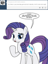 Size: 600x800 | Tagged: safe, artist:dekomaru, rarity, pony, unicorn, tumblr:ask twixie, g4, ask, female, solo, tumblr