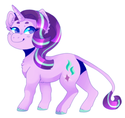 Size: 1096x1039 | Tagged: safe, artist:tinttiyo, starlight glimmer, classical unicorn, pony, unicorn, g4, cloven hooves, eyebrows, female, horn, leonine tail, simple background, solo, transparent background, unshorn fetlocks