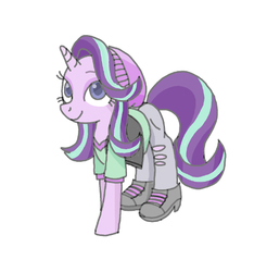 Size: 513x521 | Tagged: safe, artist:manulis, starlight glimmer, pony, unicorn, equestria girls, equestria girls specials, g4, my little pony equestria girls: mirror magic, beanie, clothes, equestria girls outfit, female, hat, smiling, solo
