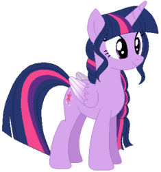Size: 378x402 | Tagged: safe, artist:t-aroutachiikun, twilight sparkle, alicorn, pony, g4, alternate hairstyle, bangs, colored wings, colored wingtips, female, mare, simple background, solo, transparent background, twilight sparkle (alicorn)