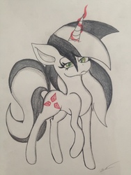 Size: 2448x3264 | Tagged: safe, artist:luxiwind, oc, oc only, oc:crystal crash, pony, unicorn, female, high res, magic, mare, solo, traditional art