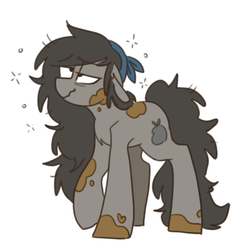 Size: 554x564 | Tagged: safe, artist:redxbacon, oc, oc only, oc:trash, pony, drunk, solo