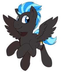 Size: 931x1081 | Tagged: safe, artist:notenoughapples, derpibooru exclusive, oc, oc only, oc:nimbus, pegasus, pony, flying, male, simple background, smiling, solo, stallion, transparent background
