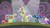 Size: 1920x1080 | Tagged: safe, screencap, fluttershy, gallus, ocellus, princess celestia, sandbar, silverstream, smolder, yona, classical hippogriff, hippogriff, pegasus, pony, g4, horse play, backlighting, celestia costume, celestia's crown, cosplay, costume, crown, discovery family logo, fake horn, female, flutterbeautiful, jewelry, mare, play, prosthetic butt, raised hoof, regalia, shylestia, spotlight, stage, star swirl the bearded costume, student six