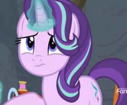 Size: 1025x847 | Tagged: safe, screencap, starlight glimmer, pony, g4, horse play, cropped, discovery family logo, female, solo