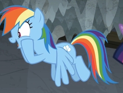 Size: 1572x1190 | Tagged: safe, screencap, rainbow dash, pegasus, pony, g4, horse play, season 8, cropped, cute, dashabetes, dashface, discovery family logo, excited, female, flying, hoof on cheek, mare, open mouth, so awesome, solo