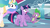 Size: 1920x1080 | Tagged: safe, screencap, princess celestia, spike, twilight sparkle, alicorn, dragon, pony, g4, horse play, my little pony: friendship is magic, canterlot castle, discovery family logo, scared, startled, twilight sparkle (alicorn)