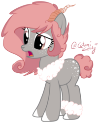 Size: 800x1005 | Tagged: safe, artist:sugarplanets, oc, oc only, goat pony, original species, pony, female, horns, simple background, solo, transparent background