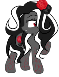 Size: 400x520 | Tagged: safe, artist:sugarplanets, oc, oc only, earth pony, pony, female, flower, flower in hair, mare, raised hoof, rose, simple background, solo, transparent background