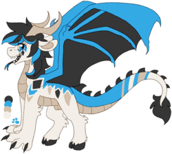 Size: 2115x1891 | Tagged: safe, oc, oc only, oc:spade scale, draconequus, dracony, dragon, hybrid, original species, cloven hooves, horns, nudity, paws, reference, sheath, sheathed, simple background, solo, transparent background, wings