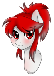 Size: 1024x1435 | Tagged: safe, artist:burû, oc, oc only, pony, blushing, bust, female, mare, portrait, simple background, solo, transparent background