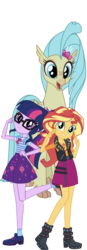 Size: 533x1536 | Tagged: safe, editor:php77, princess skystar, sci-twi, sunset shimmer, twilight sparkle, classical hippogriff, hippogriff, equestria girls, g4, my little pony: the movie, simple background, transparent background