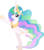 Size: 5717x6508 | Tagged: safe, artist:jhayarr23, princess celestia, alicorn, pony, g4, horse play, absurd resolution, charades, cute, cutelestia, female, jewelry, mare, regalia, sillestia, silly, silly pony, simple background, solo, transparent background, vector