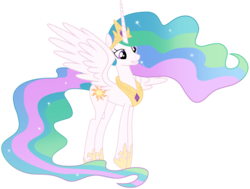 Size: 2358x1786 | Tagged: safe, artist:sonofaskywalker, princess celestia, alicorn, pony, g4, horse play, female, mare, simple background, smiling, solo, transparent background, vector