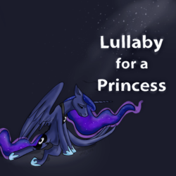 Size: 1000x1000 | Tagged: safe, artist:backstabbing scumbags, princess luna, alicorn, pony, lullaby for a princess, g4, cover art, sitting