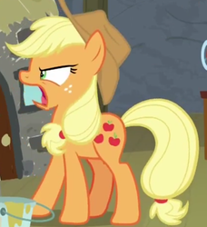 Size: 633x693 | Tagged: safe, screencap, applejack, earth pony, pony, g4, horse play, angry, cropped, female, solo