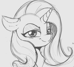 Size: 504x455 | Tagged: safe, artist:tre, trixie, pony, unicorn, g4, female, gray background, grayscale, mare, monochrome, simple background, solo, traditional art