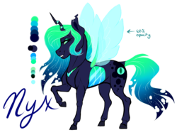 Size: 3500x2655 | Tagged: safe, artist:micky-ann, oc, oc only, oc:nyx phobetora, changepony, hybrid, high res, interspecies offspring, magical lesbian spawn, offspring, parent:princess luna, parent:queen chrysalis, parents:chrysaluna, simple background, solo, transparent background