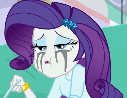 Size: 934x720 | Tagged: safe, screencap, rarity, equestria girls, equestria girls specials, g4, my little pony equestria girls: dance magic, animated, chewing, comfort eating, cropped, crying, cute, eating, female, food, gif, ice cream, marshmelodrama, mascara, mascarity, nom, raribetes, rarity being rarity, sad
