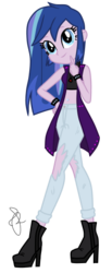 Size: 228x556 | Tagged: safe, artist:ilaria122, artist:pupkinbases, part of a set, oc, oc:velvet star, equestria girls, g4, base used, belly button, belly piercing, bellyring, boots, bracelet, cardigan, clothes, equestria girls-ified, female, high heel boots, midriff, offspring, parent:flash sentry, parent:twilight sparkle, parents:flashlight, piercing, ripped pants, shoes, simple background, transparent background