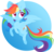 Size: 4000x3845 | Tagged: safe, artist:belka-sempai, rainbow dash, pegasus, pony, g4, cute, cutie mark, dashabetes, female, hooves, lineless, looking away, looking up, mare, simple background, smiling, solo, spread wings, transparent background, wings