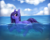 Size: 4000x3200 | Tagged: safe, artist:honiibree, oc, oc only, oc:midnight ember, pegasus, pony, blushing, female, mare, solo, swimming, wet mane, ych result