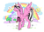 Size: 1022x760 | Tagged: safe, artist:egophiliac, alicorn, pony, alicornified, dialogue, kamen rider, kamen rider decade, male, music notes, ponified, race swap, rainbow, raised hoof, signature, skunk stripe, speech bubble, spread wings, stallion, sun, tsukasa kadoya, wings