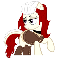 Size: 672x698 | Tagged: safe, artist:sugarplanets, oc, oc only, earth pony, pony, clothes, female, glasses, mare, simple background, solo, transparent background, vest