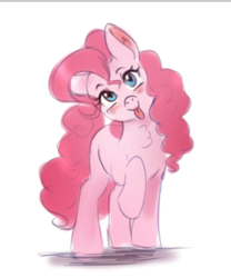 Size: 481x579 | Tagged: safe, artist:mrscurlystyles, derpibooru exclusive, pinkie pie, earth pony, pony, g4, :p, blushing, cute, diapinkes, female, looking at you, mare, ponk, silly, solo, tongue out