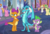 Size: 941x637 | Tagged: safe, screencap, auburn vision, berry bliss, huckleberry, princess ember, smolder, spike, summer breeze, dragon, earth pony, pegasus, pony, g4, school daze, annoyed, baby dragon, c:, claws, cropped, crossed arms, dragon trio, dragoness, female, friendship student, frown, glare, hand on hip, horns, lidded eyes, male, mare, narrowed eyes, slit pupils, smiling, smolder is not amused, stallion, teenaged dragon, teenager, trio, trio focus, unamused, unimpressed