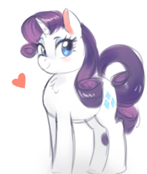 Size: 2344x2780 | Tagged: safe, artist:mrscurlystyles, rarity, pony, unicorn, g4, chest fluff, cute, female, heart, high res, looking at you, raribetes, solo