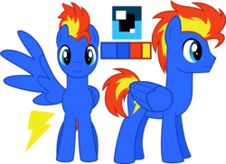 Size: 2500x1816 | Tagged: dead source, safe, artist:airfly-pony, oc, oc only, oc:wing hurricane, pegasus, pony, rcf community, cutie mark, folded wings, large wings, lighting bolt, looking at you, looking forward, male, pegasus oc, reference sheet, short tail, simple background, smiling, solo, spread wings, stallion, transparent background, vector, wings
